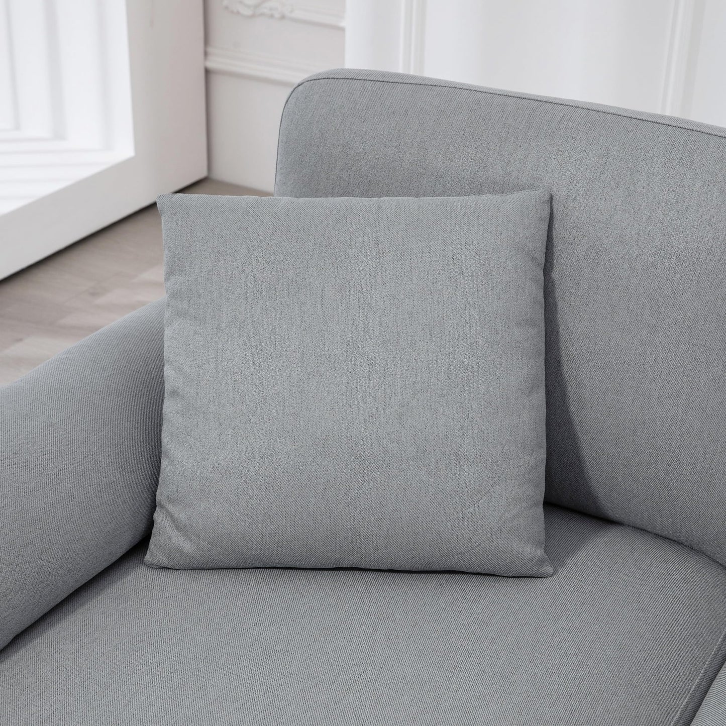 HomCom Reversible L-Shaped Sleeper Sectional Sofa, Gray - B0CVX1N2B8