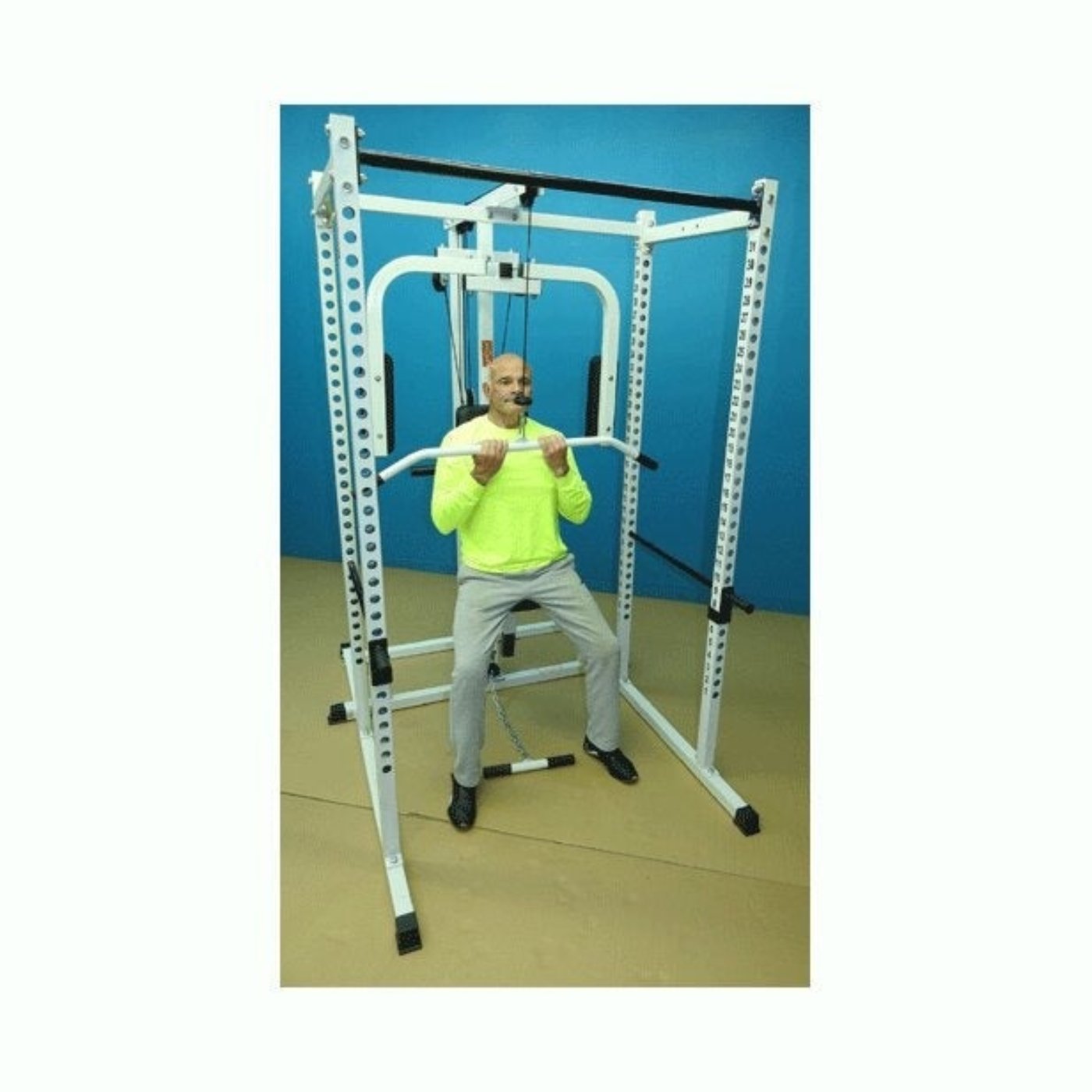 New York Barbells Power Rack Gym with DLX PEC Deck & LAT Attachment - H-92563GYM