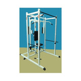 New York Barbells Power Rack Gym with DLX PEC Deck & LAT Attachment - H-92563GYM