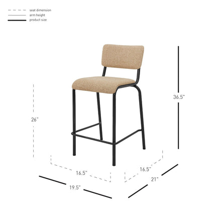 New Pacific Direct Lehman Fabric Counter Stool, (Set of 4)  - 9300099-532