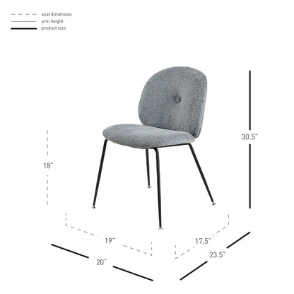 New Pacific Direct Nisha Fabric Dining Side Chair, (Set of 2) 9300144-599 - 9300144-599