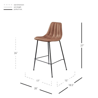 New Pacific Direct Robert PU Counter Stool, (Set of 4) 9300154-595 - 9300154-595