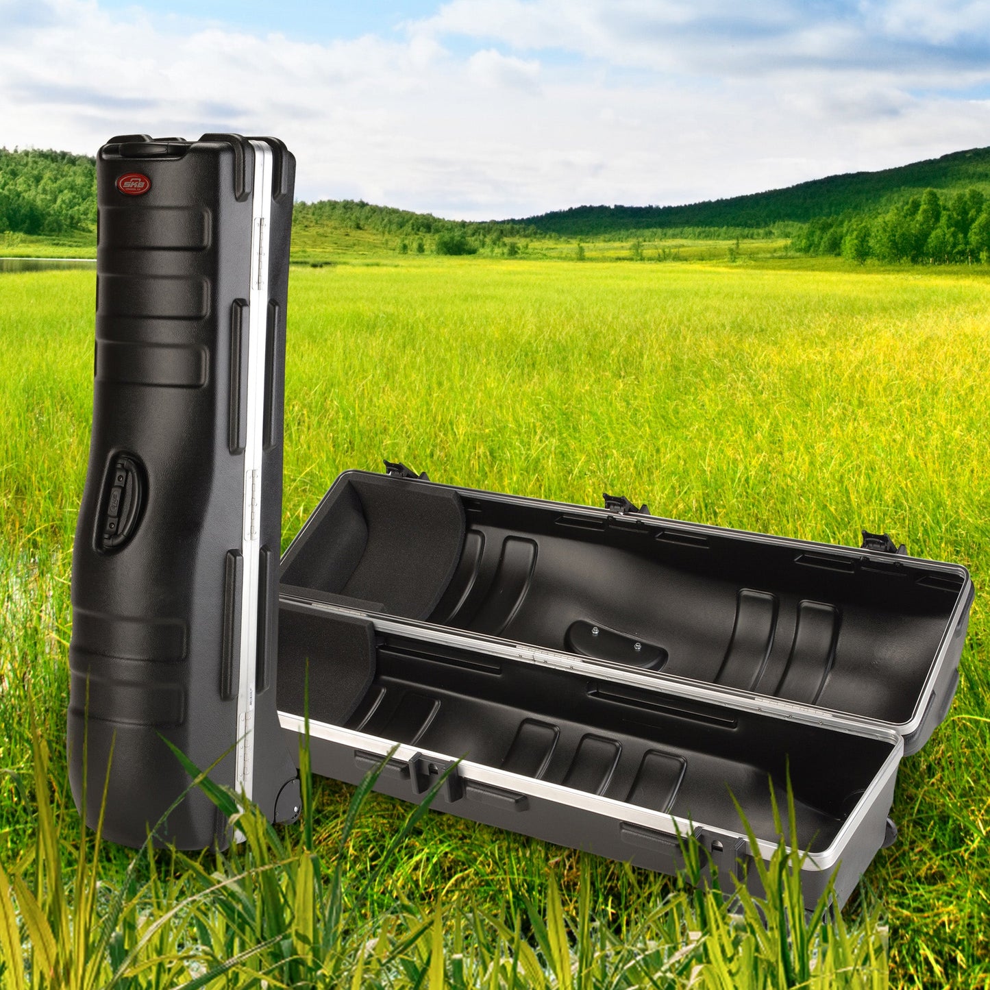 SKB Cases Deluxe ATA Hard Plastic Storage 2 Wheeled Cart Golf Bag Travel Case - 93193