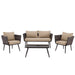 Barton 4 Piece Bistro Sofa Set w/Cushions Coffee Table Outdoor Patio Wicker 93507