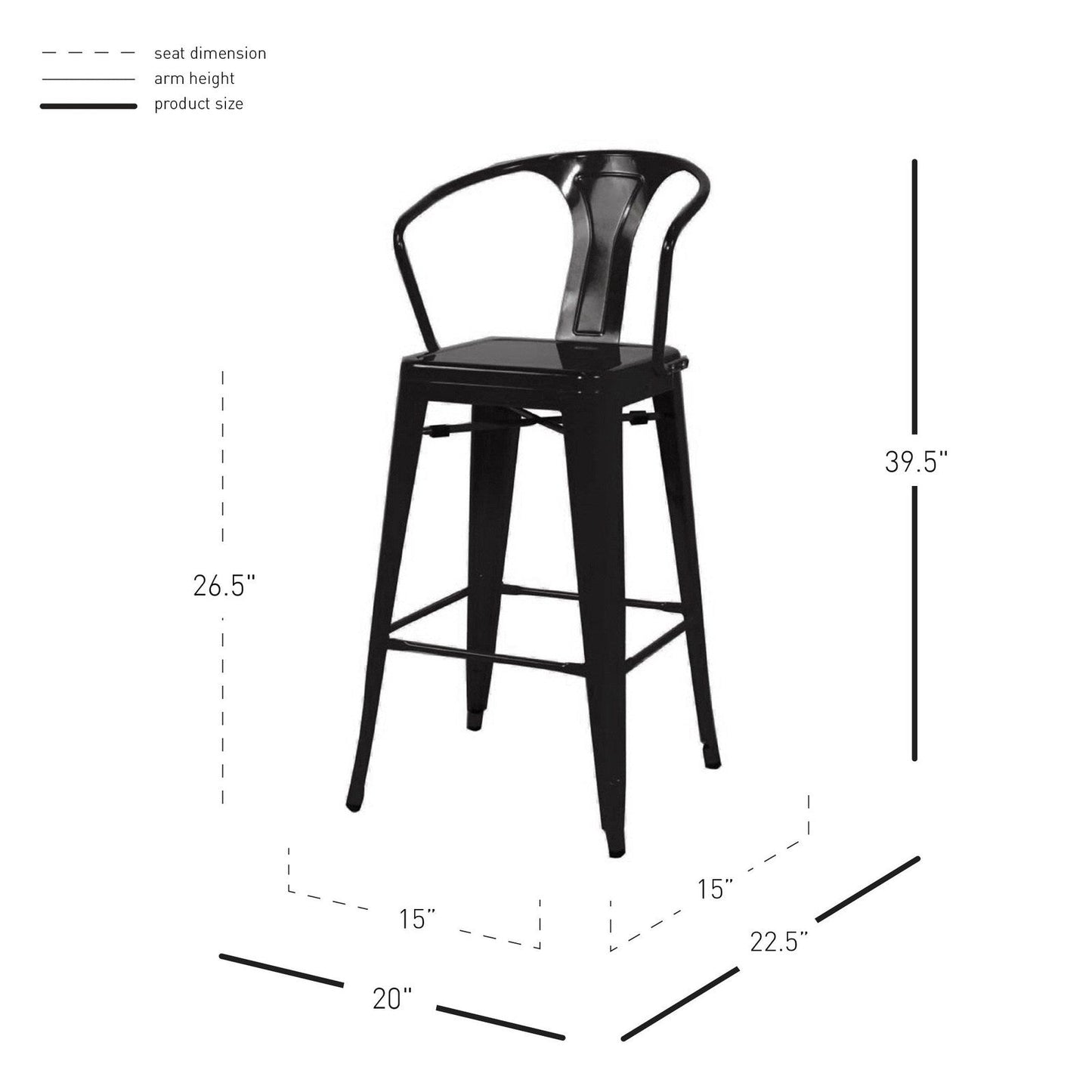 New Pacific Direct Metropolis Metal Counter Stool, (Set of 4) 938526-B - 938526-B