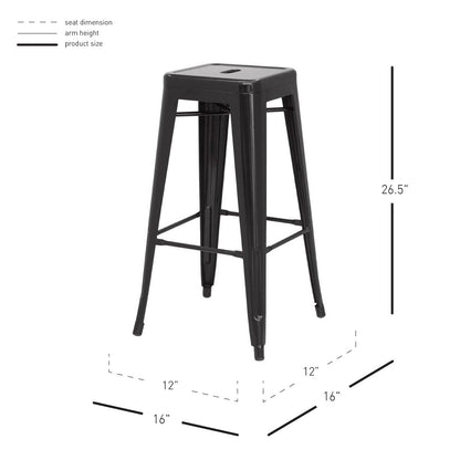 New Pacific Direct Metropolis Metal Backless Counter Stool, (Set of 4)  - 938626-B