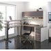 Bestar Connexion L-Desk with Hutch & Electric Height Adjustable Table