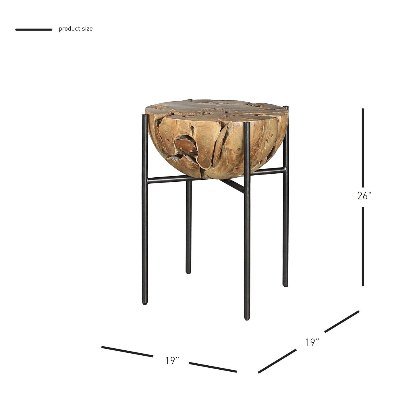 New Pacific Direct Melba Recycled Teak Root Side/ End Table 9600037 - 9600037