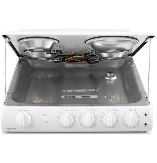 HOTPOINT RAS240DMWW Hotpoint 24" Electric Free-Standing Front-Control Range - RAS240DMWW-KT