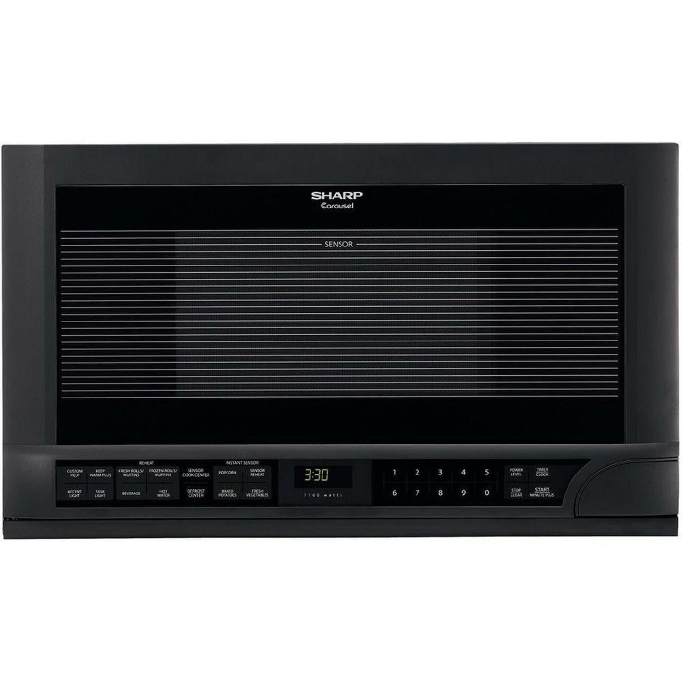 SHARP  1.5 cu. ft. 1100W Black Sharp Over-the-Counter Carousel Microwave Oven - R1210TY-KT