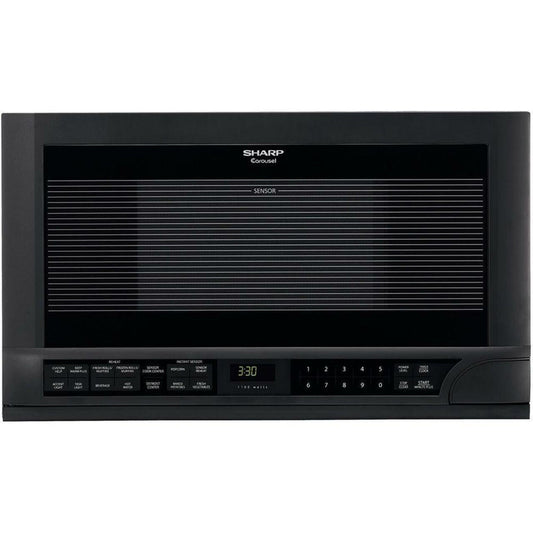 SHARP  1.5 cu. ft. 1100W Black Sharp Over-the-Counter Carousel Microwave Oven - R1210TY-KT