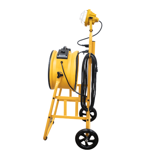 XPOWER FA-300K6 warehouse/dock cooling fan kit, L-30 LED spotlight, and 300T mobile trolley - XP-FA-300K6-Yellow