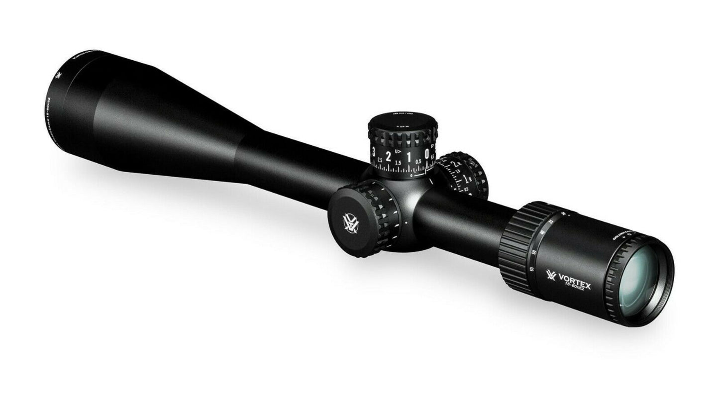 Vortex Optics Golden Eagle HD 15-60x52 ECR-1 MOA SFP 30 mm Tube Riflescope with Wearable4U Bundle Bundle - TCS-1503_Hat-CD