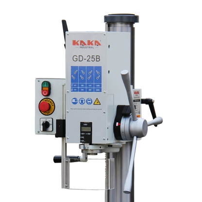 KAKA INDUSTRIAL Variable Speed Bench Drill Press,GD-25B 0.9kW 220V 3-Phase, 8-Speed (130-3200 RPM), Cast Iron Benchtop, 25mm Max Drilling, MT3 Taper - 190018V220
