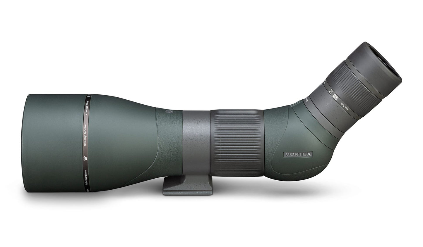 Vortex Optics Razor HD 27-60X85 (Angled) Spotting Scope RS-85A with Free Hat and Wearable4U Bundle - RS-85A_Hat-CD_LCP