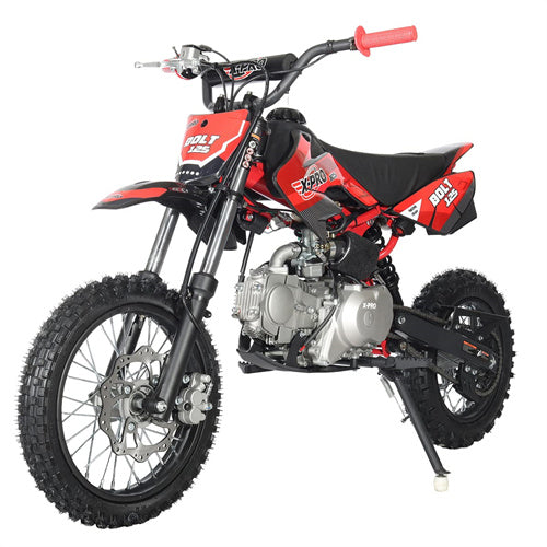 X-PRO Bolt 125cc Dirt Bike with Automatic Transmission, Electric Start, Big 14"/12" Tires - DB-K028-Black