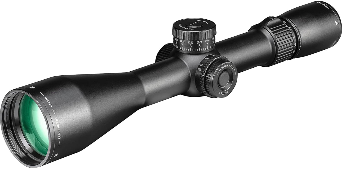 Vortex Optics Razor HD LHT 4.5-22x50 Riflescope XLR-2 MOA with Mount and Hat Bundle - RZR-42201_TRM-2pk_121-53-BCA
