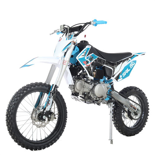 X-PRO Sail 150 Dirt Bike with 4-Speed Manual Transmission, Kick Start, Big 17"/14" Tires - DB-H12-Black