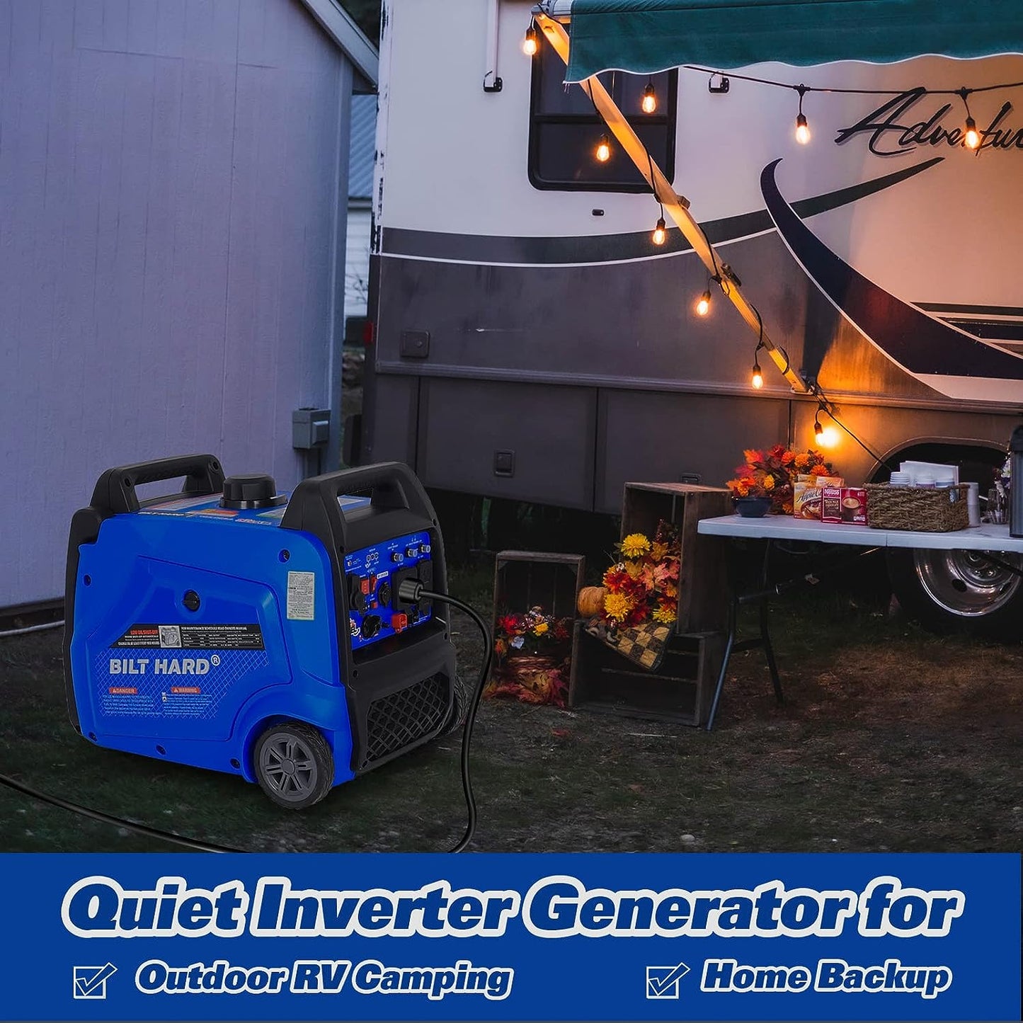 BILT HARD 5500W Dual Fuel Inverter Generator, Electric Start - TGA-0253