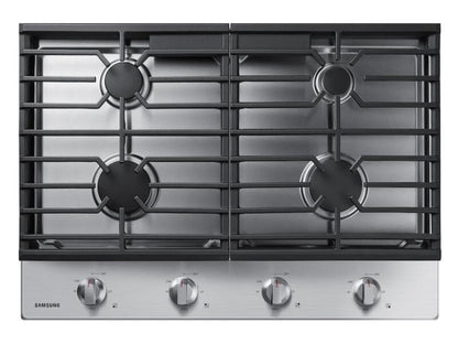 Samsung 30" Gas Cooktop, 4 Sealed Burners, 45K BTU, Continuous Cast Iron Grates, LP Conversion Kit, ADA Compliant – NA30R5310FS-KT