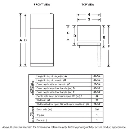 HOTPOINT 15.6 Cu. Ft. Recessed Handle Top-Freezer Refrigerator - HPS16BTNRBB-KT