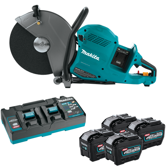 Makita 80V Max (40V Max X2) XGT Brushless 14 In. Power Cutter Kit with 4 Batteries, AFT, Electric Brake - GEC01PL4