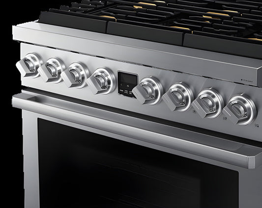 DACOR Transitional 36" Gas Range, Silver Stainless Steel, Natural Gas/Liquid Propane -