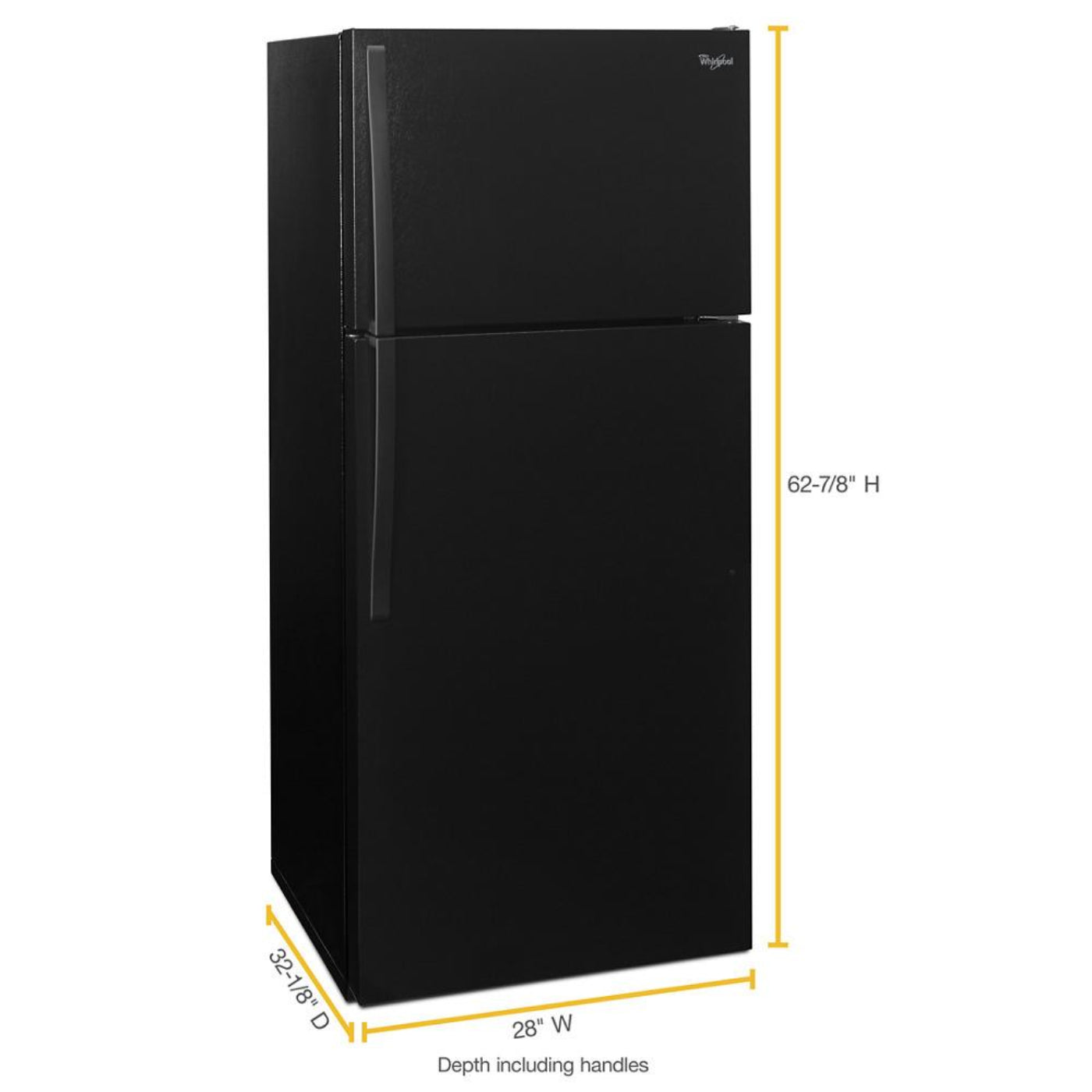 WHIRLPOOL 28-inch Wide Top Freezer Refrigerator - 14 cu. ft. - WRT134TFDB-KT