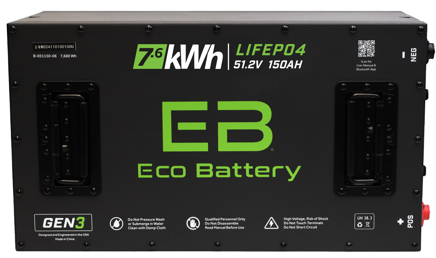 Eco Battery 51V 150AH LiFePO4 Gen3 Battery - A-051150-06