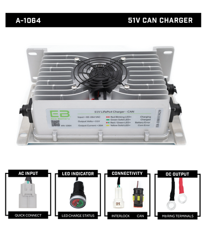 Eco Battery 51V 20A CAN Charger / OEM:1064 / Venom - A-1064