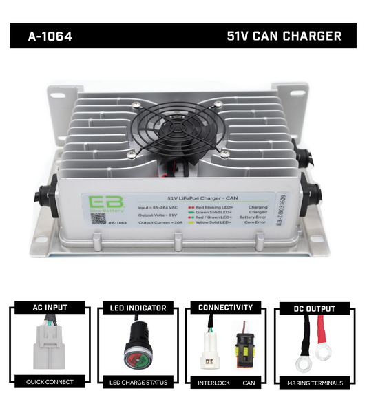 Eco Battery 51V 20A CAN Charger / OEM:1064 / Venom - A-1064