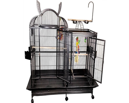 LeMond A&E 42x26 Split Level House Bird Cage with Divider - PC-4226D Black