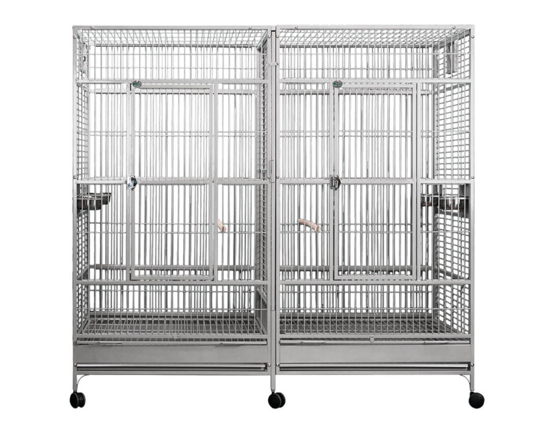 LeMond A&E Stainless Steel  Huge Double Macaw Cage - 8040FL Stainless Steel