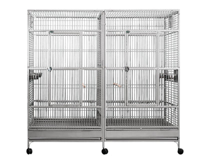 LeMond A&E Stainless Steel  Huge Double Macaw Cage - 8040FL Stainless Steel