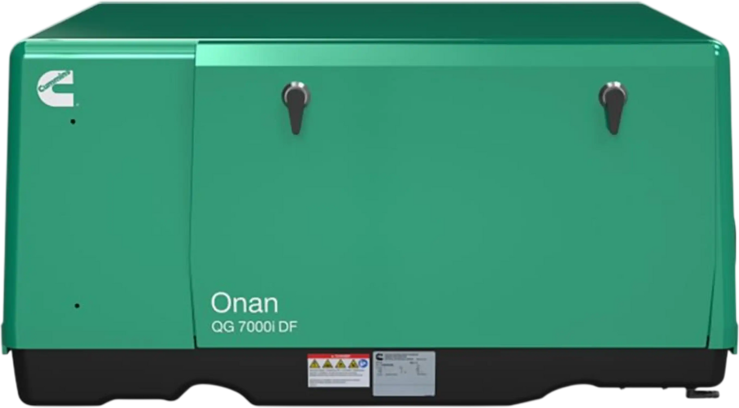 Cummins Onan QG 7000i DF 7.0kW RV Generator 7HGLCA-8312 EFI Dual Fuel Gas LP Single Phase 120/240V Air Cooled EVAP New - A077T574