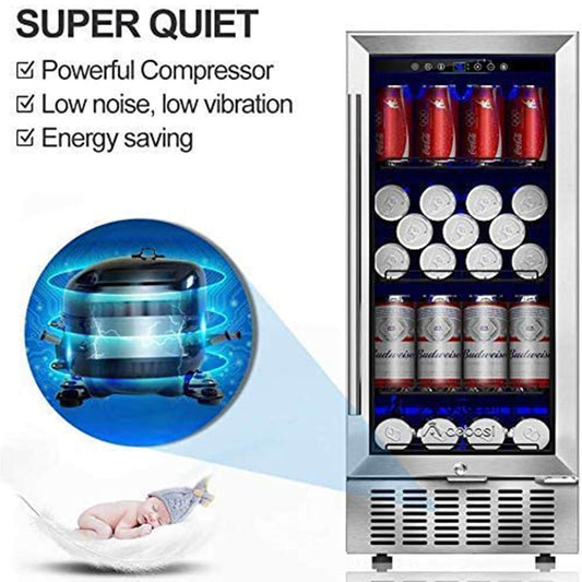 BODEGA AAOBOSI Beverage Refrigerator 15 Inch 94 Cans Built-in Beverage Cooler -  JC-85C