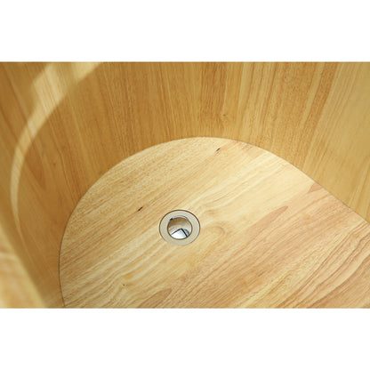 ALFI 61-Inch Wooden Freestanding Bathtub with Cushion Headrest  - AB1163