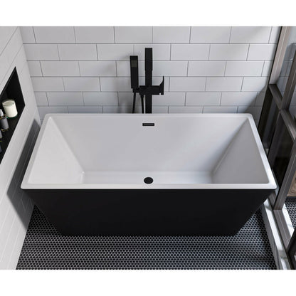 ALFI brands Curved Floor Mounted Tub Filler with Hand Held Shower Head  - AB2180