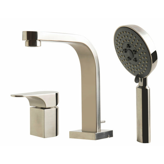 ALFI Deck Mounted Tub Filler and Round Hand Held Shower Head  - AB2703