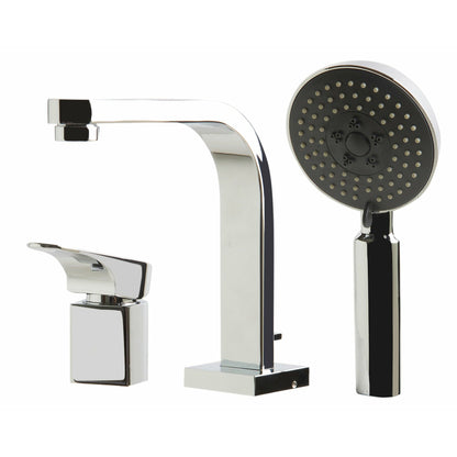 ALFI Deck Mounted Tub Filler and Round Hand Held Shower Head  - AB2703
