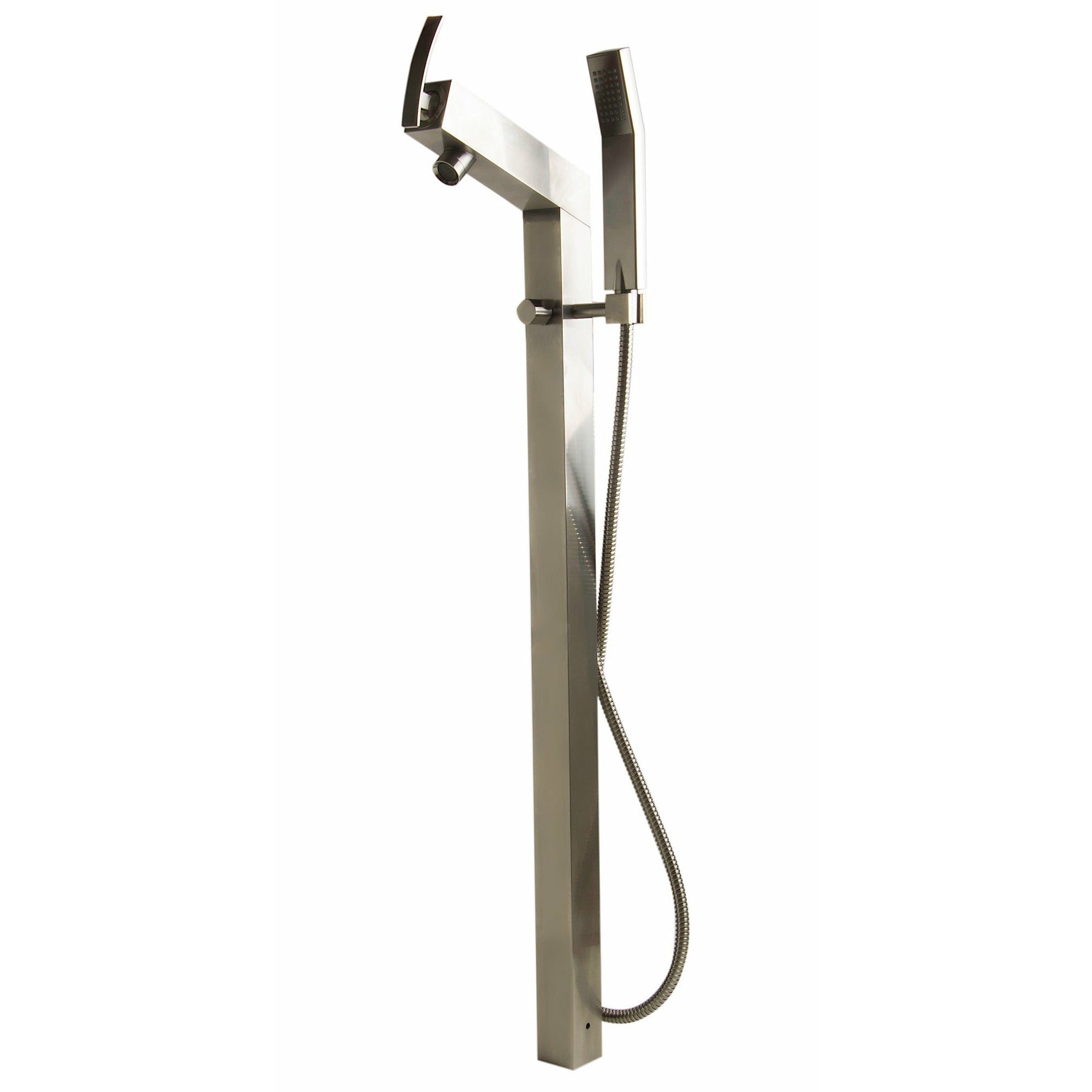 ALFI Modern Floor Mounted Tub Filler + Mixer with Hand Held Shower Head  - AB2728-PC