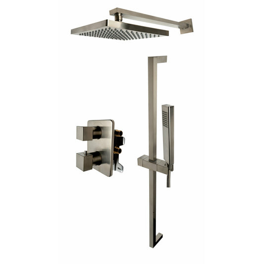 ALFI 2 Way Thermostatic Square Shower Set  - AB2830