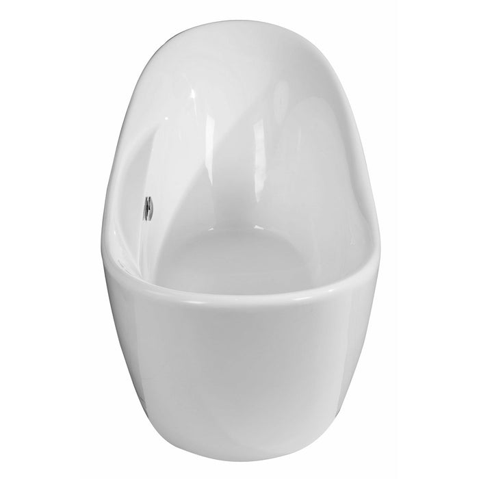 ALFI 68" Oval White Acrylic Freestanding Slipper Soaking Bathtub - AB8803