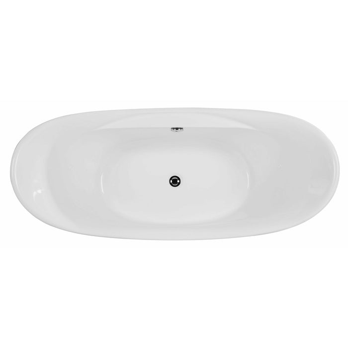 ALFI 68" Oval White Acrylic Freestanding Slipper Soaking Bathtub - AB8803