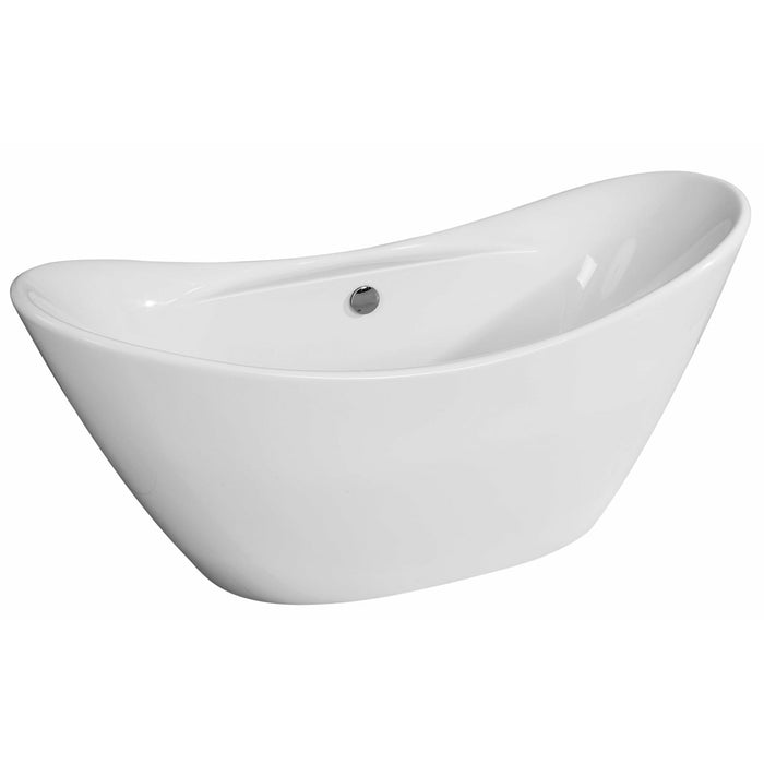 ALFI 68" Oval White Acrylic Freestanding Slipper Soaking Bathtub - AB8803