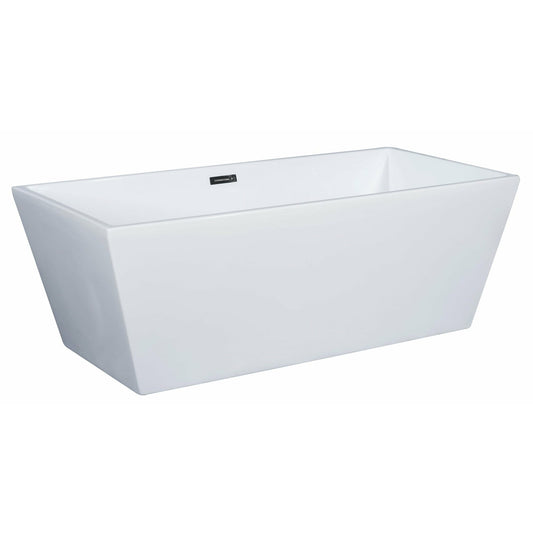 ALFI 67-Inch Rectangular White Freestanding Acrylic Soaking Bathtub  - AB8832