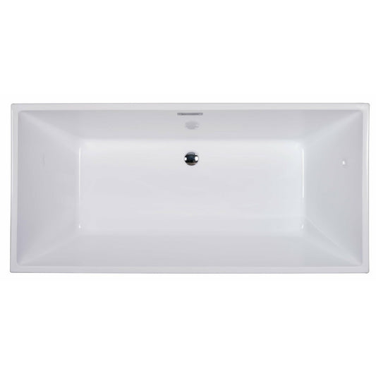 ALFI 67-Inch Rectangular White Freestanding Acrylic Soaking Bathtub  - AB8832