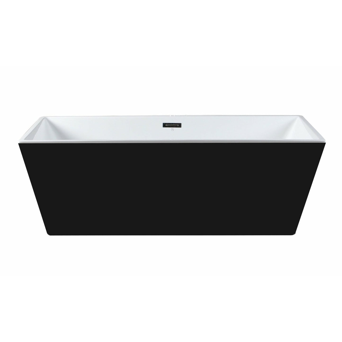 ALFI 59-Inch Rectangular Black & White Freestanding Acrylic Soaking Bathtub  - AB8834