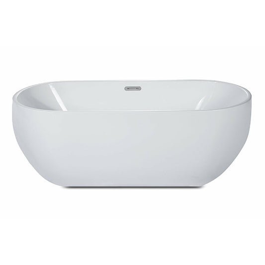 ALFI 59-Inch Oval White Freestanding Acrylic Soaking Bathtub  - AB8838