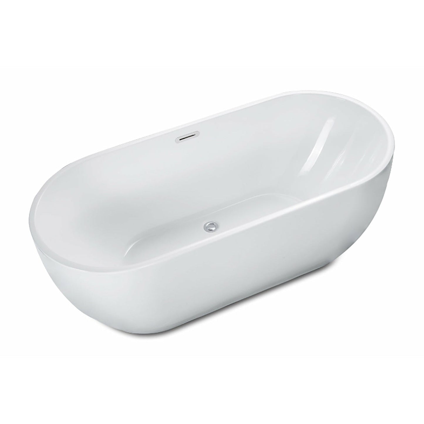 ALFI 59-Inch Oval White Freestanding Acrylic Soaking Bathtub  - AB8838